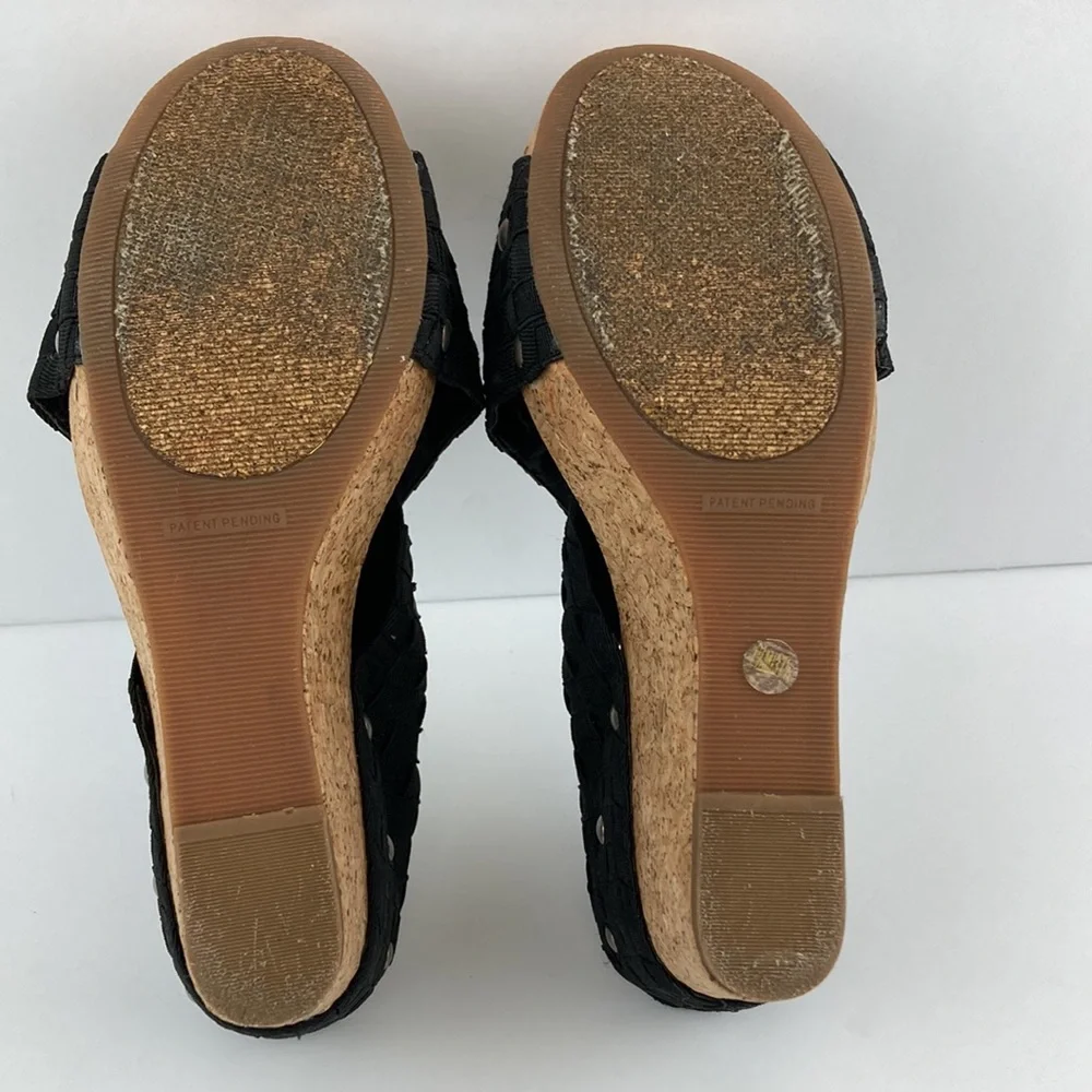 Lucky Brand Women’s Black Strap Cork Platform Sandals sz 7.5